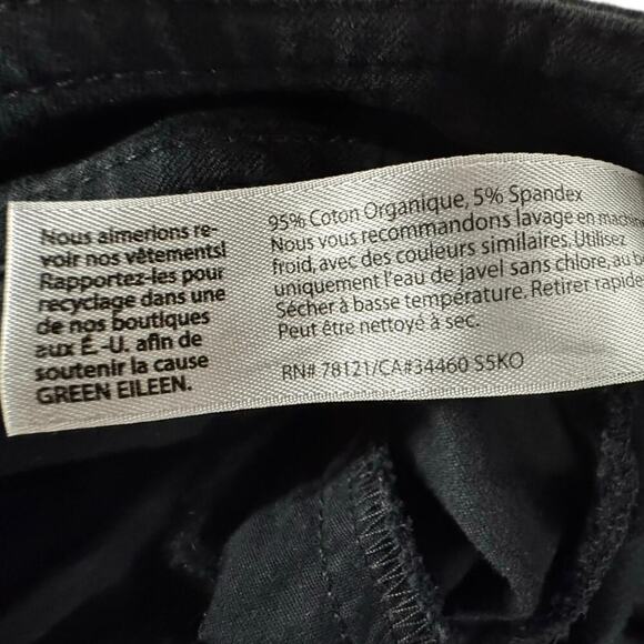 Eileen Fisher Cotton/Spandex Blend Black Chino Tapered Leg Pant Size Medium - Picture 11 of 11